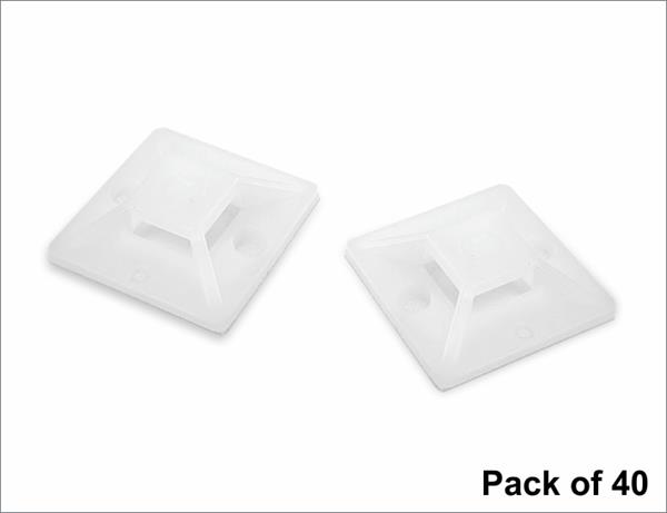 Self Adhesive Cable Mounts - Pack of 40